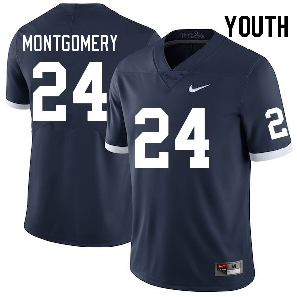Youth #24 London Montgomery Penn State Nittany Lions College Football Jerseys Stitched Sale-Retro